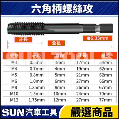 N 六角柄螺絲攻3