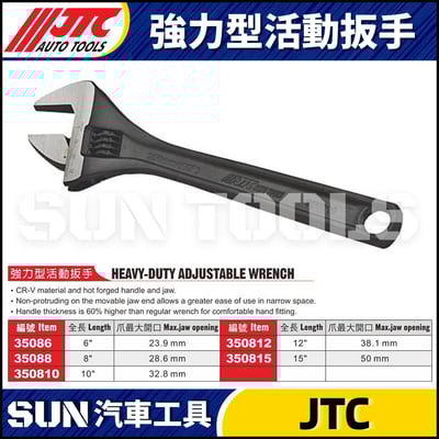 JTC-35086 35088 350810 350812 350815 強力型活動扳手1