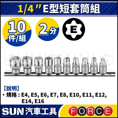 FORCE-21016 10件 2分 E型短套筒組1