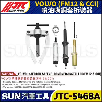JTC-5468A VOLVO (FM12 & CCI) 噴油嘴銅套拆裝器1