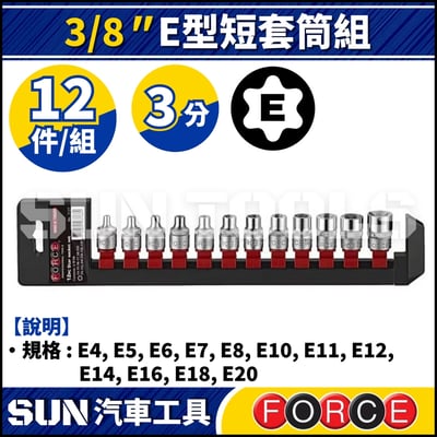 FORCE-3127 12件 3分 E型短套筒組1