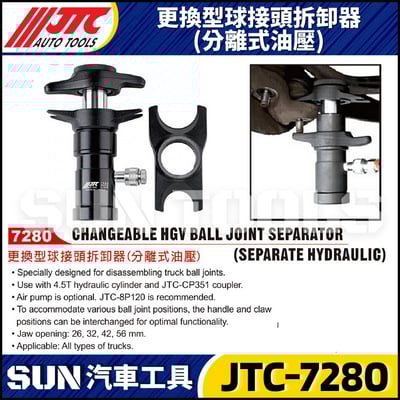 JTC-7280 更換型球接頭拆卸器 (分離式油壓)1