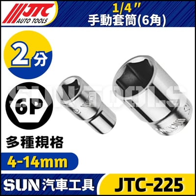 JTC-225 1/4" 手動套筒 (6角)1