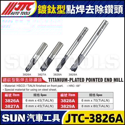 JTC-3827A 3828A 3829A 鍍鈦型點焊去除鑽頭1