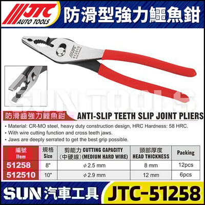 JTC-51258 512510  防滑型強力鱷魚鉗1