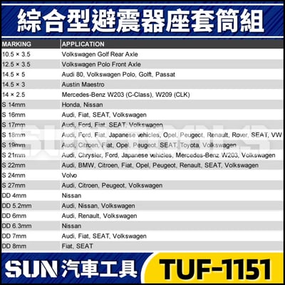TUF-1151 綜合型避震器座套筒組3