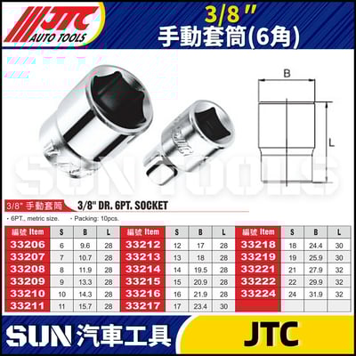 JTC-332  3/8" 手動套筒 (6角)2