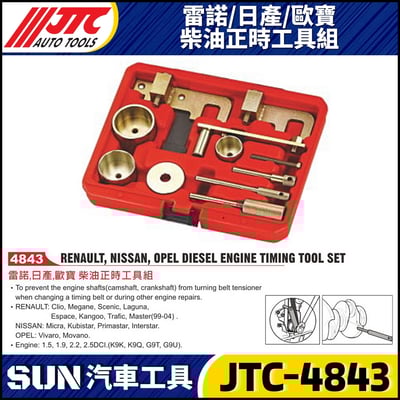 JTC-4843  雷諾 / 日產 / 歐寶  柴油正時工具組1