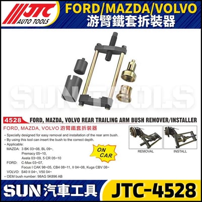 JTC-4528 FORD/MAZDA/VOLVO游臂鐵套拆裝器1