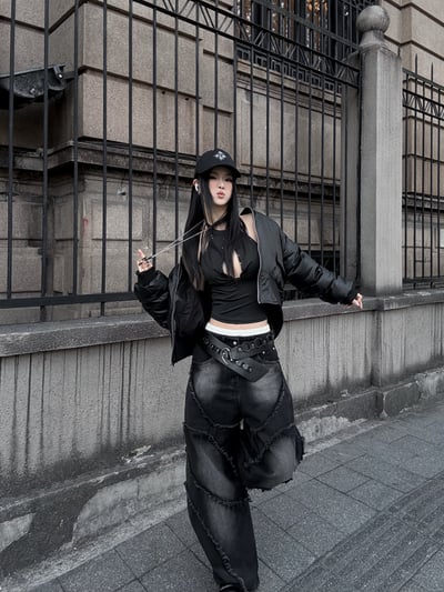 高階重磅小眾彎刀牛仔褲8