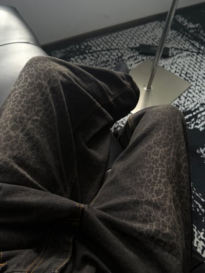 高級質感漸層豹紋彎刀褲1