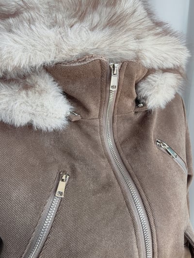 美拉德高領內刷毛合身外套（可拆毛帽）20