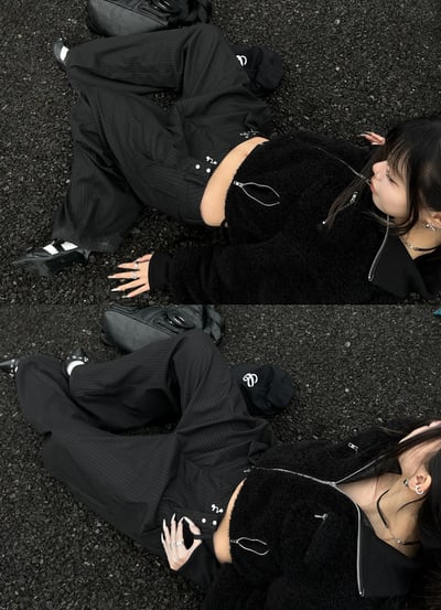 質感彎刀雙摺垂感西裝褲2