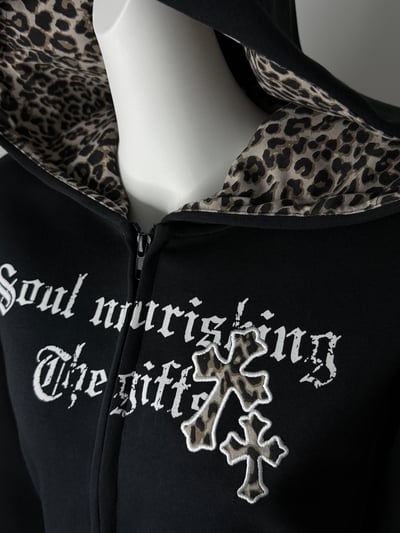 超好看！小眾美式豹紋連帽短款外套5