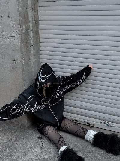 美式街頭中性全拉鏈字母外套2