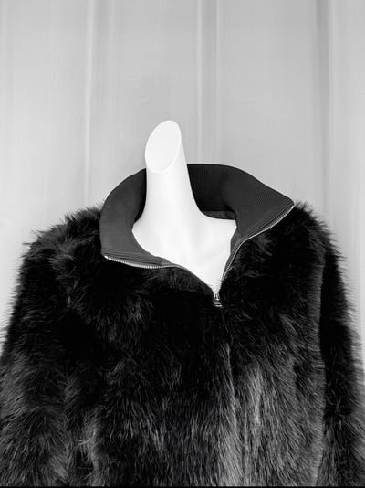 高級感御姐黑毛高領外套12