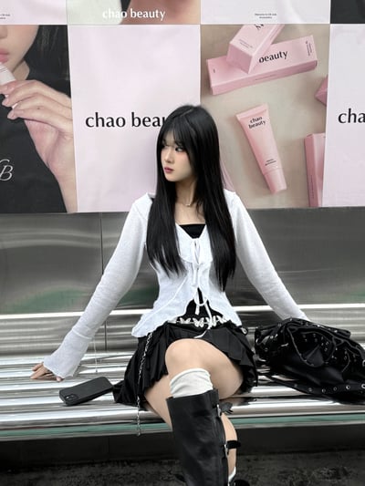 【韓代】荷葉邊綁帶修身上衣3