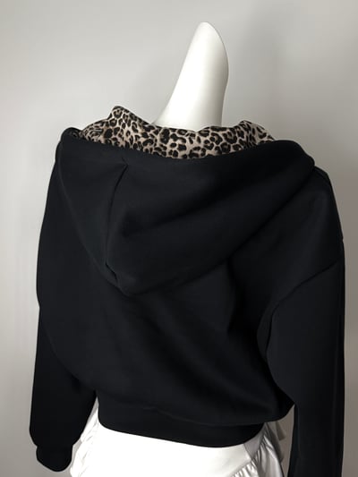 超好看！小眾美式豹紋連帽短款外套7