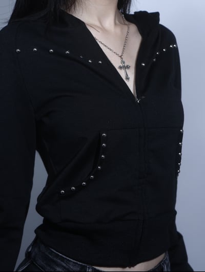 個性簡約铆釘短外套7