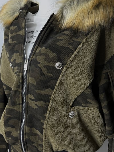 迷彩不撞款質感小眾毛毛外套11