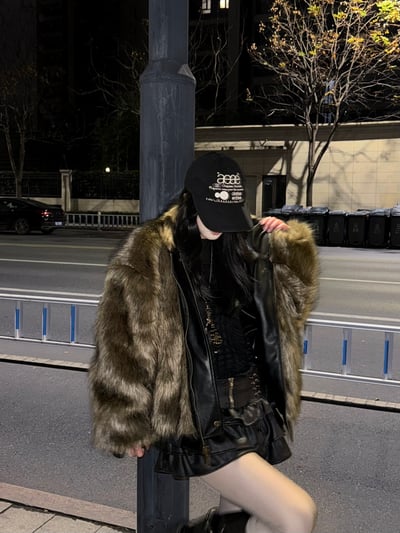 冬季高階皮毛正反兩穿外套11