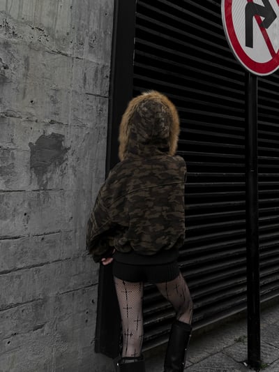 迷彩不撞款質感小眾毛毛外套5