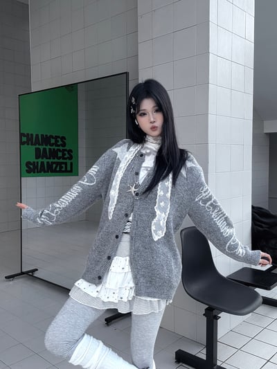 澀谷秋冬甜美針織外套1