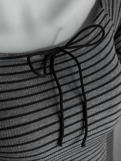 莫代爾棉日常韓系條紋平口上衣6