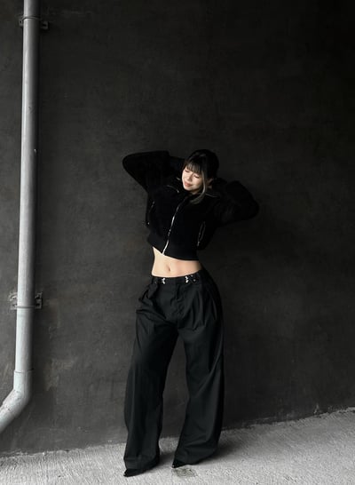 韓系羊羔毛立領合身外套4