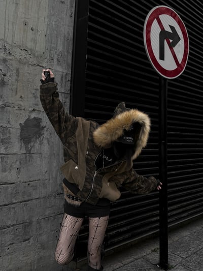 迷彩不撞款質感小眾毛毛外套7