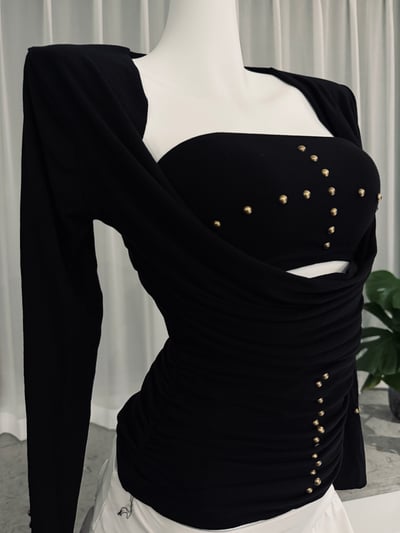 韓版暗黑辣妹修身深V兩件套8