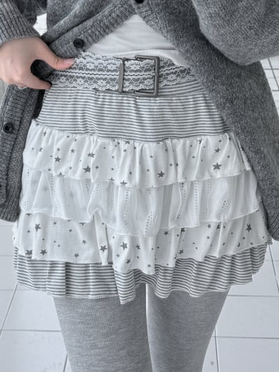 星星條紋拼接y2k蛋糕裙2