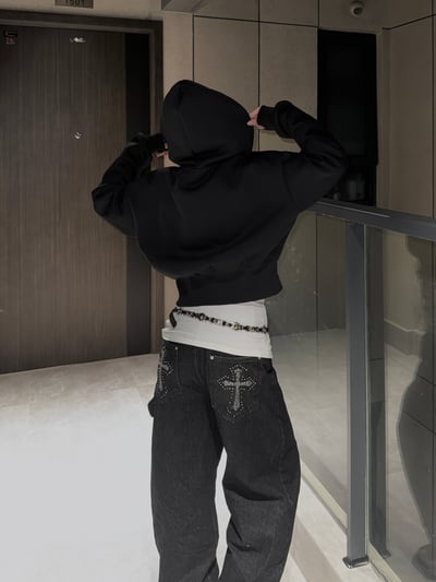 超好看！小眾美式豹紋連帽短款外套11