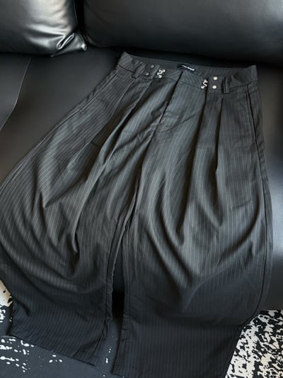 質感彎刀雙摺垂感西裝褲8