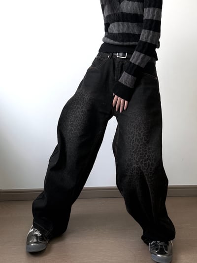 高級質感漸層豹紋彎刀褲10