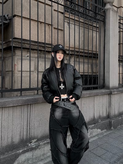 卯釘質感小眾短板羽絨外套10