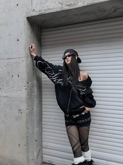 美式街頭中性全拉鏈字母外套8