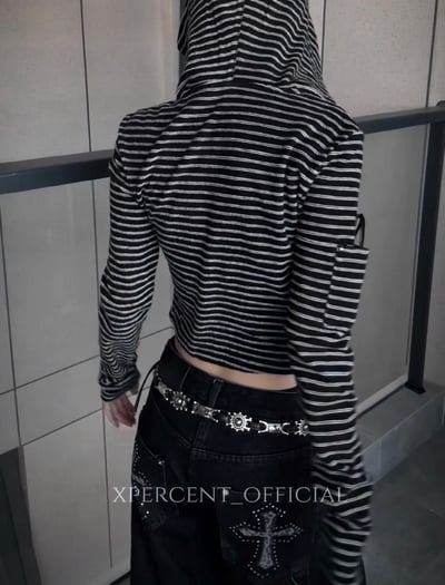 街頭韓系十字架豹紋復古牛仔2