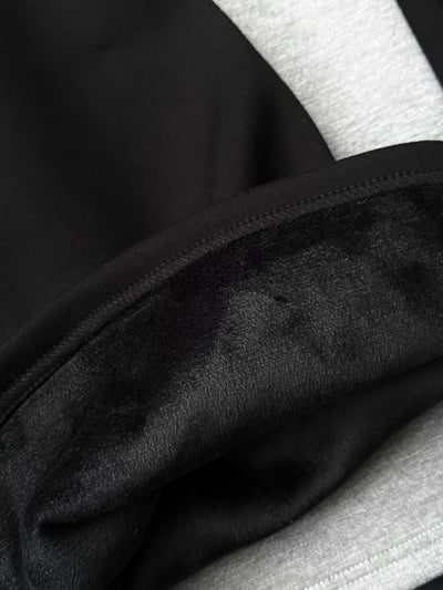 重磅加絨條紋拼接喇叭褲7