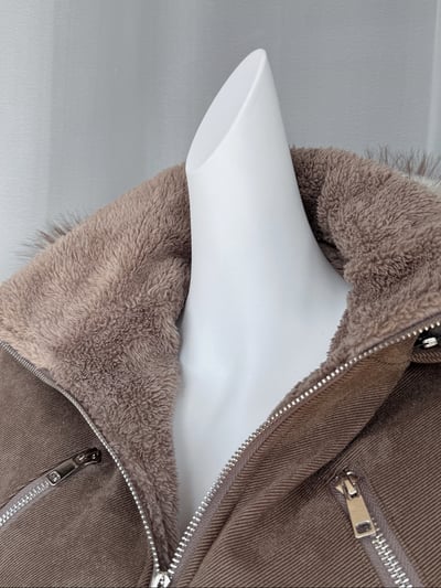 美拉德高領內刷毛合身外套（可拆毛帽）21