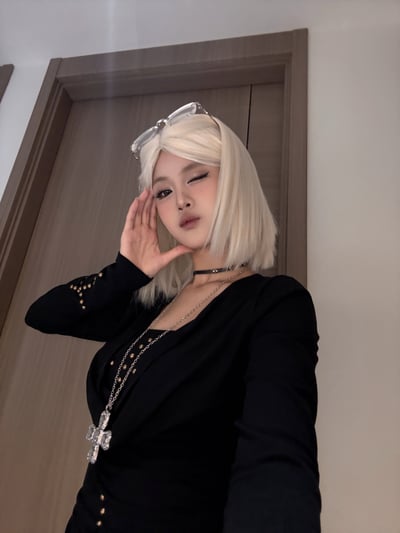 韓版暗黑辣妹修身深V兩件套5