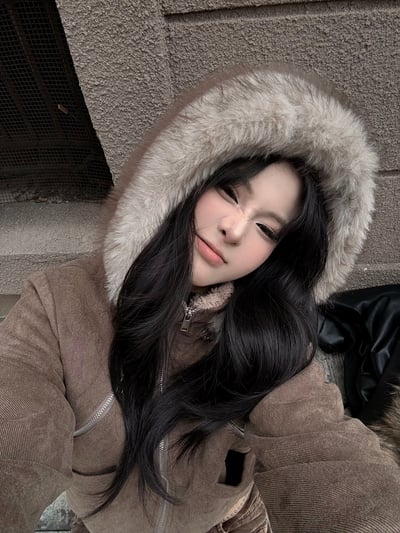 美拉德高領內刷毛合身外套（可拆毛帽）3