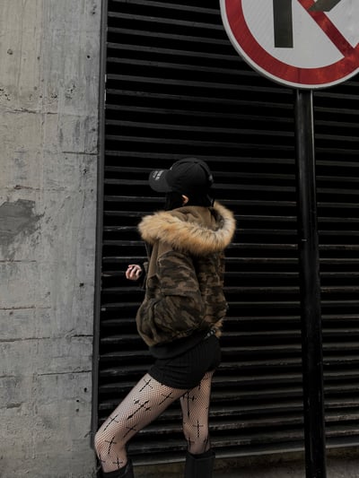 迷彩不撞款質感小眾毛毛外套4