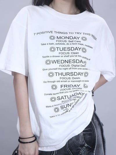 韓系小眾字母印花圓領T恤5