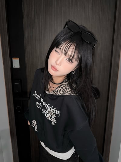 超好看！小眾美式豹紋連帽短款外套1