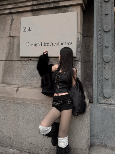 高級感御姐黑毛高領外套5