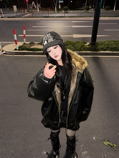 冬季高階皮毛正反兩穿外套4