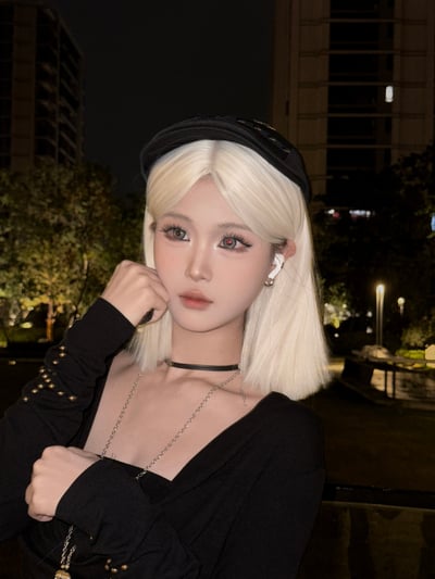 韓版暗黑辣妹修身深V兩件套6