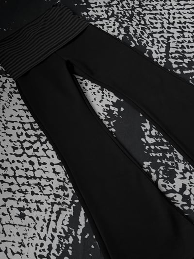 重磅加絨條紋拼接喇叭褲10