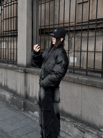 卯釘質感小眾短板羽絨外套9